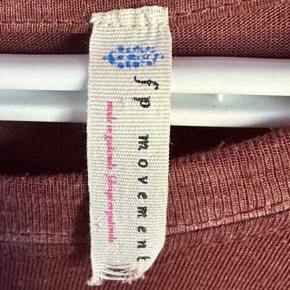 free people mesh gym athletic wear burgundy shirt - Picture 4 of 4